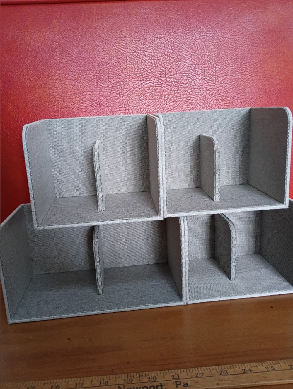 Caraway Magnetic Organizers Set of 4 Gray Fabric pantry kitchen minimalist